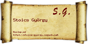 Stoics György névjegykártya