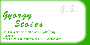 gyorgy stoics business card